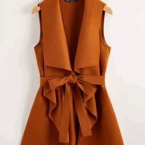 Waterfall front vest coat